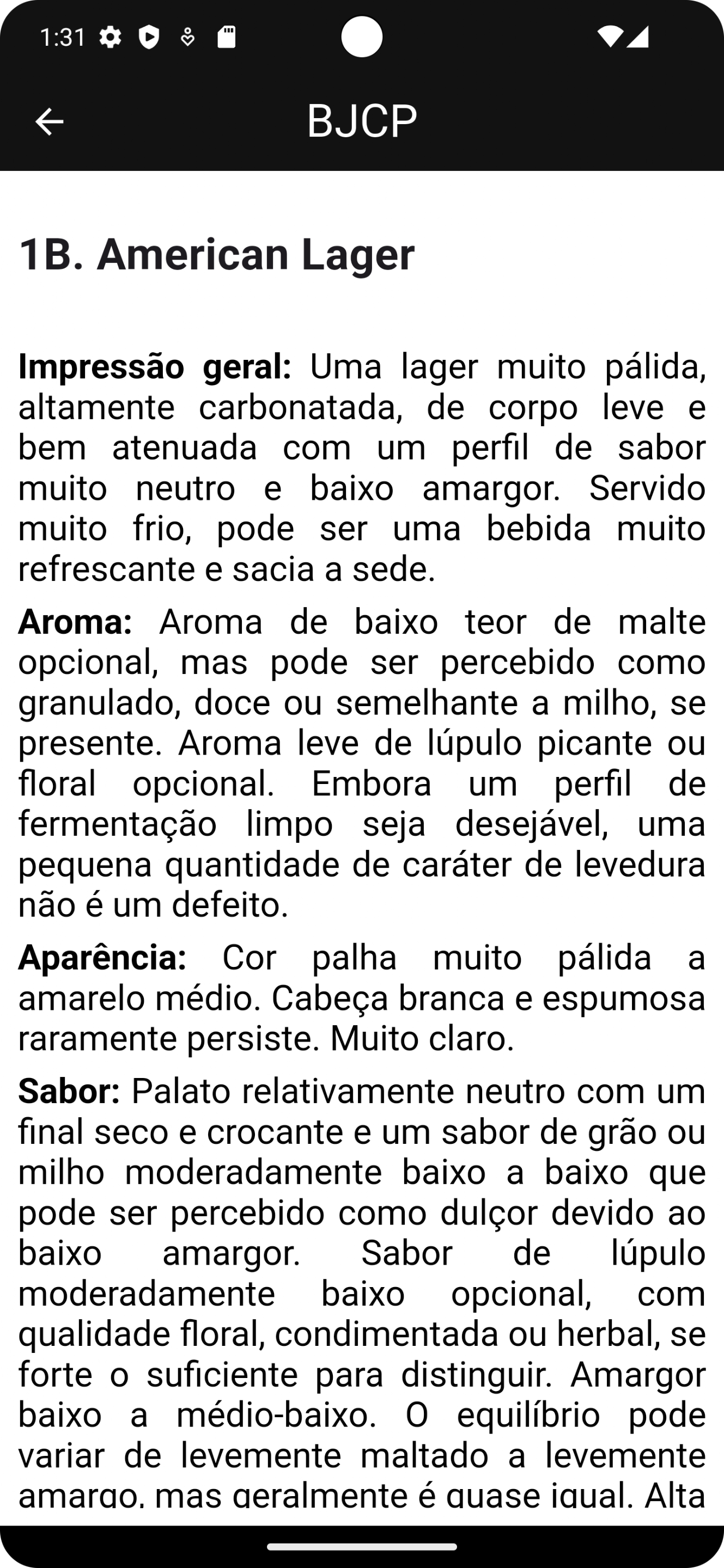 Tela do aplicativo Beer Sommelier 3